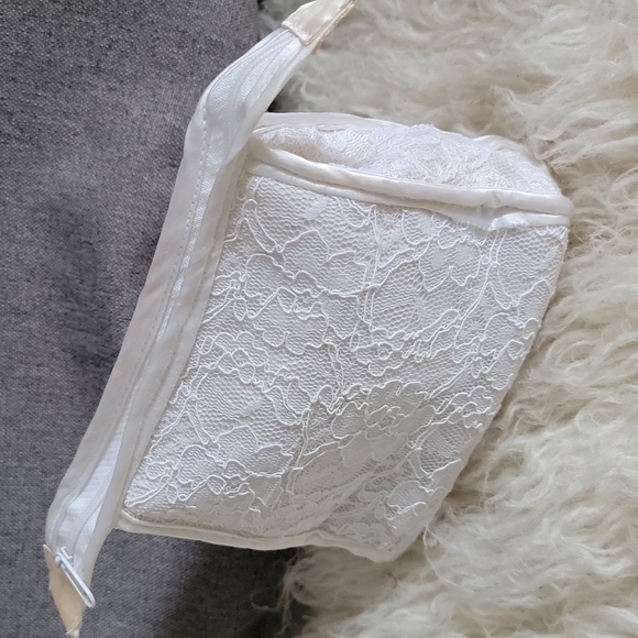 Vintage Jessica Mcclintock Embroidered Lace Zippered Pouch Small Bridal Clutch - Picture 3 of 12